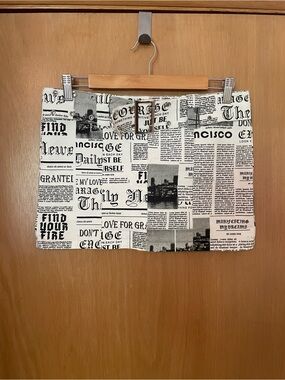 Edikted Y2K Newspaper Belted Mini Skirt Size M